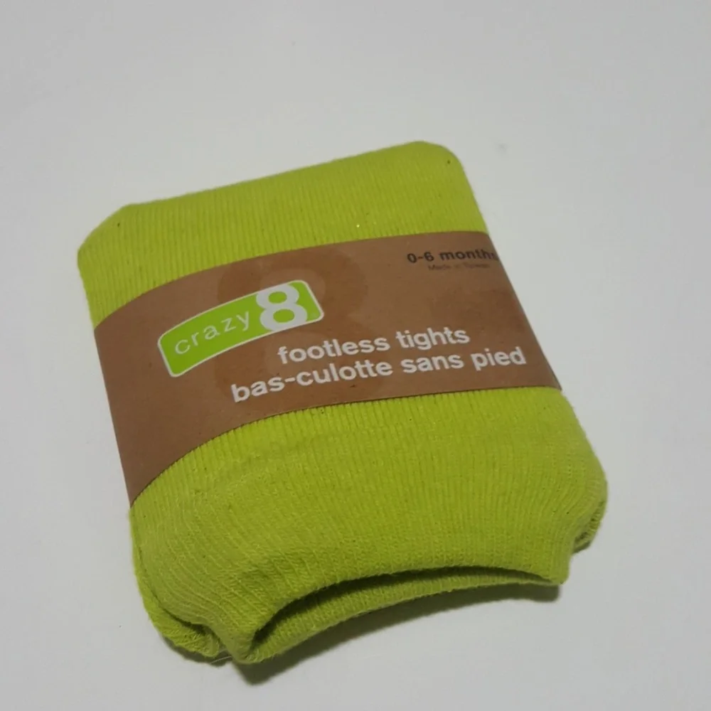 Crazy 8 Lime Green Footless Tights Size 0-6M
